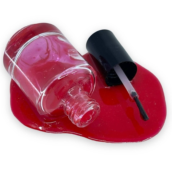 Other - 🔴 Faux Vibrant Red Nail Polish Spill! 🔥